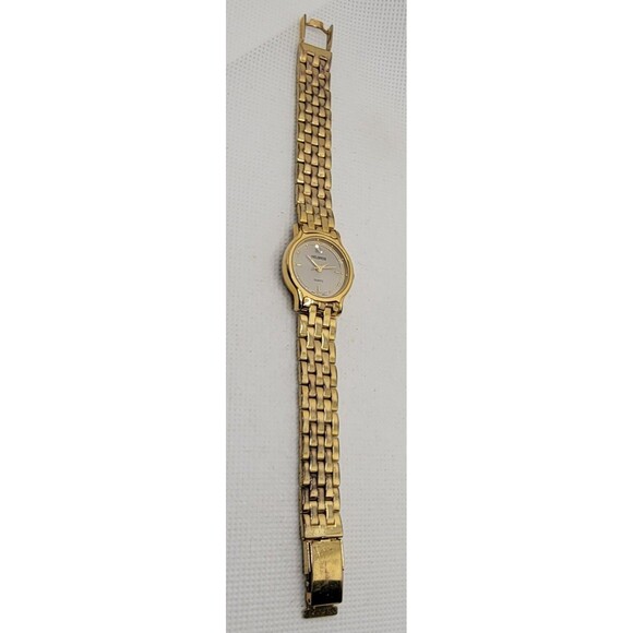 Womens Helbros 02921D Round Gold Tone Gray Dial Link Bracelet Analog Watch 01 main image 4